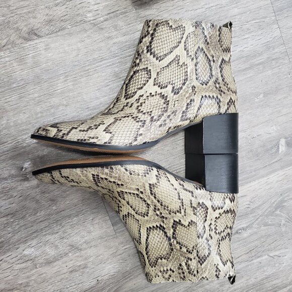 en Thread Leather Snakeskin Print Ankle Boots 9.5 - Picture 4 of 9